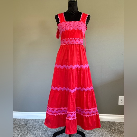 CeliaB Vibrant Red Pink Dress - S - Picture 2 of 8